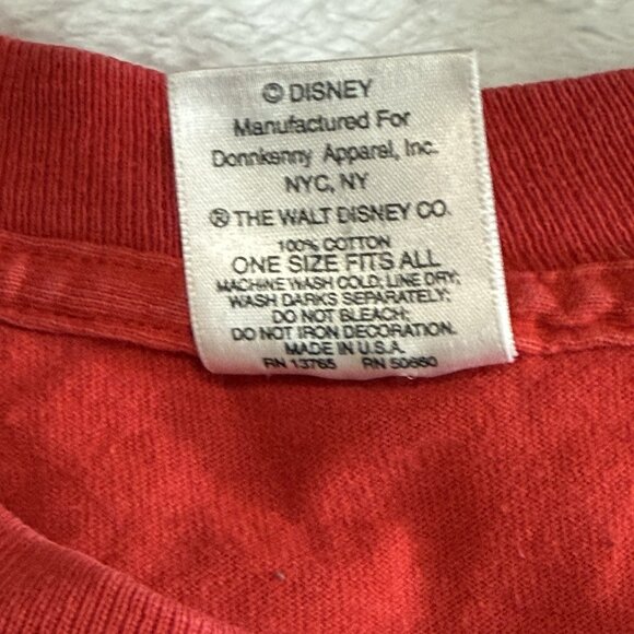 Disney Mickey Mouse Shirt Men Women Red OSFA Single Stitch USA Vintage 90s - Picture 3 of 6